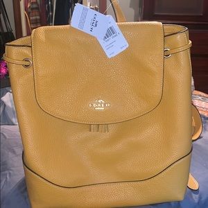 Mustard Yellow Coach backpack